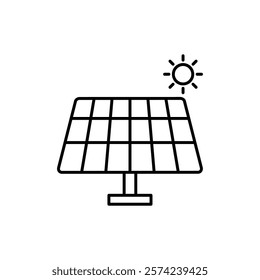 Solar panel icon linear logo isolated