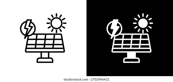 Icono de panel solar Ilustración vectorial mezclada