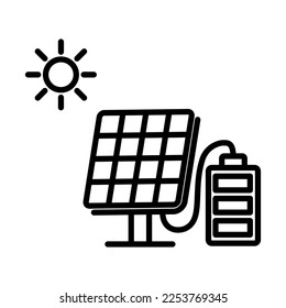 Solar Panel Icon Logo Design Vector Template Illustration Sign And Symbol Pixels Perfect