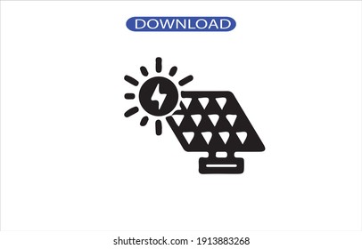 icono del panel solar o logotipo símbolo de señas aislado ilustración vectorial - iconos vectoriales de estilo negro de alta calidad.