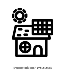 icono de panel solar o logotipo símbolo de signo aislado ilustración vectorial de alta calidad iconos vectoriales de estilo negro

