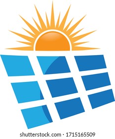 Solar panel icon logo template design