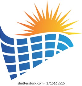 Solar panel icon logo template design