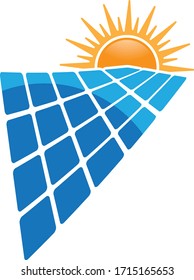 Solar panel icon logo template design