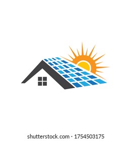 Solar panel icon logo template design