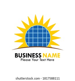 Solar panel icon logo template illustration