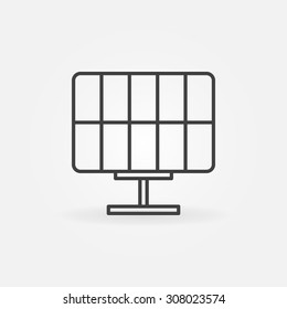 Solar panel icon or logo - vector thin line symbol