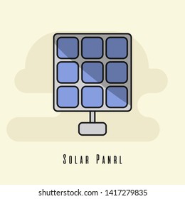 Solar panel icon. New trendy art solar panel symbol, icon, template. Illustration.