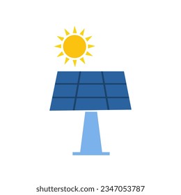 Solar panel icon, on a white background, vector illustration