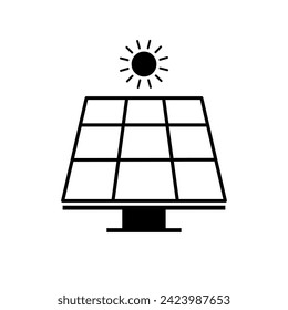 Solar panel icon on white background.