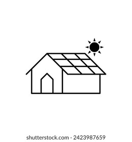 Solar panel icon on white background.