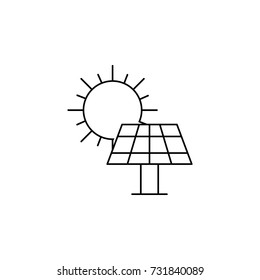 Solar panel icon on white background