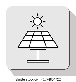 Solar panel icon. with outline style