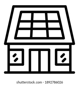 Solar panel icon. Outline solar panel vector icon for web design isolated on white background
