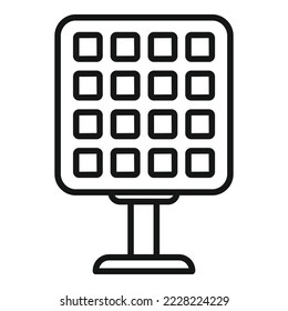 Solar panel icon outline vector. Global climate. Warming disaster