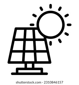 Solar panel icon outline vector. Focus company. Corporate service