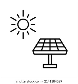 solar panel Icon. Perfect Black pictogram. vector illustration on white background.
