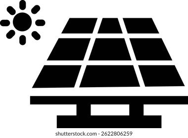 Solar panel icon. power energy. electricity Simple renewable energy solutions cells icon Home, roof pattern. Sun energy battery. environmentally friendly, editable stroke with transparent background