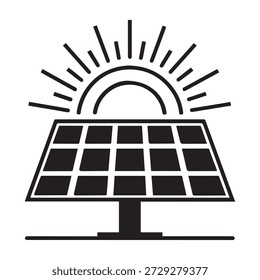 Icono del panel solar: energía renovable y símbolo de energía ecológica