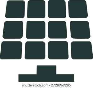 Icono del panel solar que representa la energía solar, la energía renovable y las soluciones de tecnología sostenible.