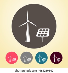 Solar Panel Icon in round shape.
