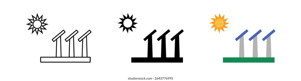 solar panel icon set. trendy and modern design