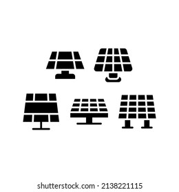 Solar Panel Icon Set Vector Symbol Design Illustration