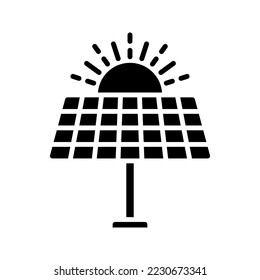 Solarpaneelsymbol. Unterschrift für mobiles Konzept und Webdesign. Vektorgrafik