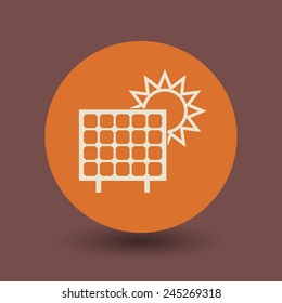 Solar panel icon or sign, vector illustration