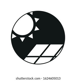 Solar panel icon silhouette. Vector illustration