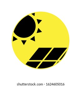 Solar panel icon silhouette. Vector illustration