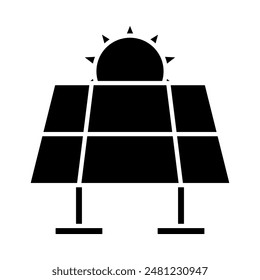 solar panel icon, silhouette vector isolated on white background. simple and modern design