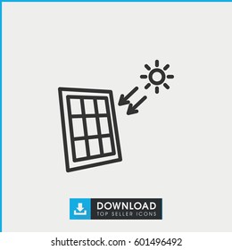 solar panel icon. simple outline solar panel vector icon. on white background.