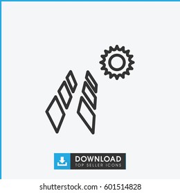 solar panel icon. simple outline solar panel vector icon. on white background.