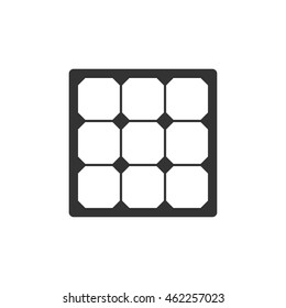 Solar panel icon in single grey color. Power generation, renewable energy