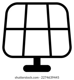 solar panel icon with solid line style and 64 px base. Suitable for website design, logo, app, ui and etc.
