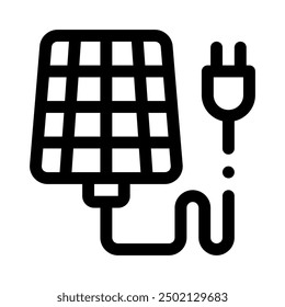 solar panel icon with style outline