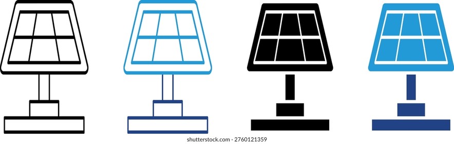 Solar panel icon, suitable for design projects themed around renewable energy, eco-friendly technology, and solar power sustainability.
