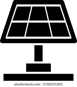 Solar panel icon, suitable for design projects themed around renewable energy, eco-friendly technology, and solar power sustainability.