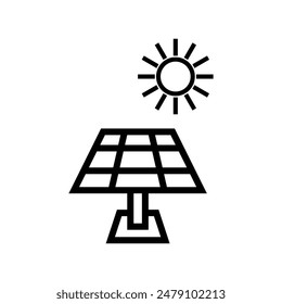 solar panel icon with sun vector design template