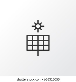 Solar Panel Icon Symbol. Premium Quality Isolated Sun Power Element In Trendy Style.