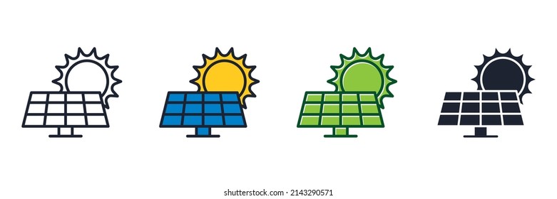 Solar panel icon symbol template for graphic and web design collection logo vector illustration