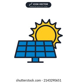 Solar panel icon symbol template for graphic and web design collection logo vector illustration