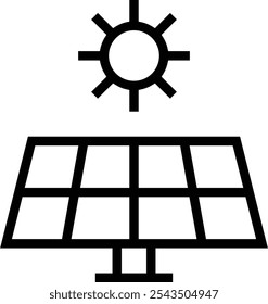 solar panel icon. Thin linear style design isolated on white background