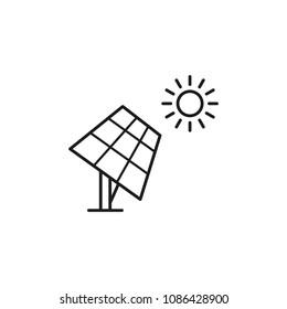 solar panel icon in trendy flat design 