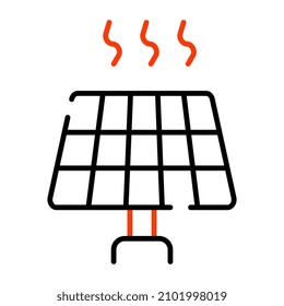 Solar panel icon in unique design

