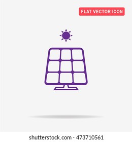 Solar panel icon. Vector concept illustration for design.