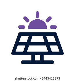 icono de panel solar. icono vectorial de doble tono para su sitio web, móvil, presentación y diseño de logotipo.
