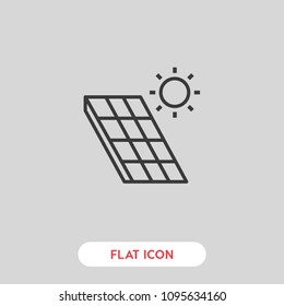 Solar panel icon vector, energy symbol. Modern flat vector illustration for web and mobile app