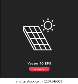 Solar panel icon vector, energy symbol. Modern flat vector illus